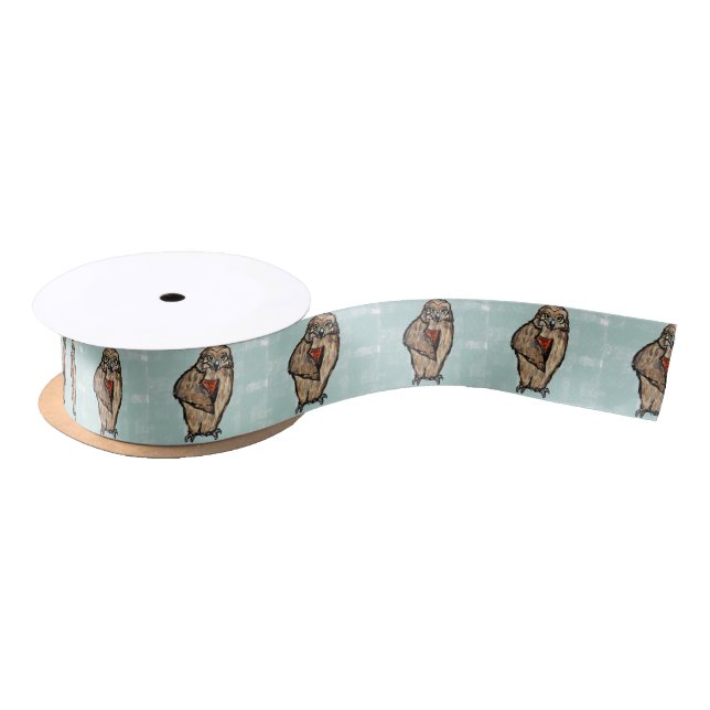 Ruban En Satin Hibou sage (Bobine)