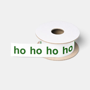 Ruban En Satin Ho-Ho-Ho Vert et Blanc