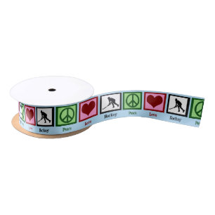 Ruban En Satin Hockey de champ d'amour de paix