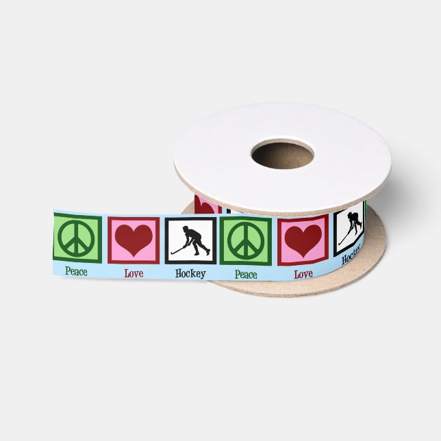 Ruban En Satin Hockey sur gazon Peace Love (Bobine)