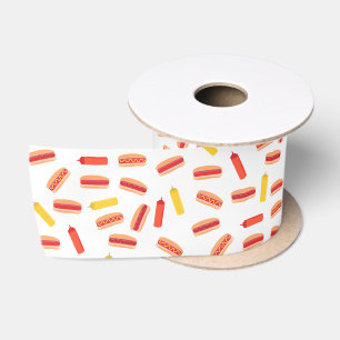 Ruban En Satin Hot Dog Fast Food Motif barbecue