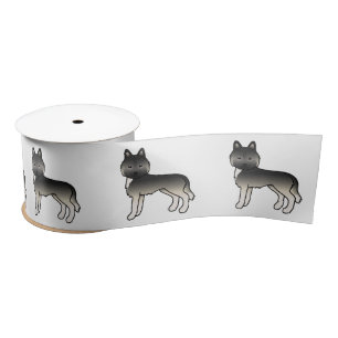 Ruban En Satin Husky sibérien agouti Chien de dessin animé mignon