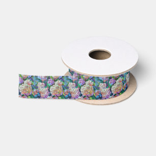 Ruban En Satin Hydrangée artistique Hortensia Art Abstrait floral