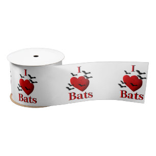 Ruban En Satin I Heart Bats