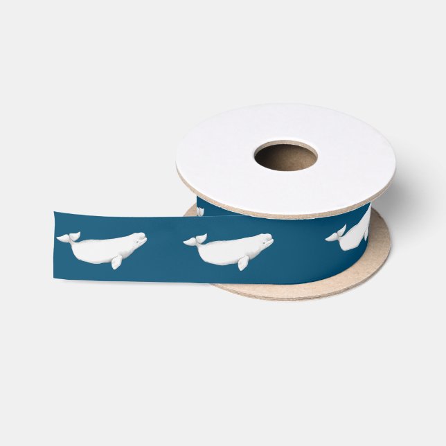 Ruban En Satin Illustration de béluga baleine Cadeau de baleine M (Bobine)