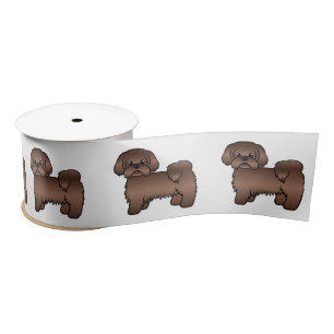 Ruban En Satin Illustration de chien de dessin animé Shih Tzu mar