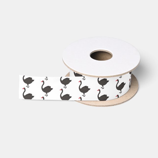 Ruban En Satin Illustration de cygne noir (Bobine)