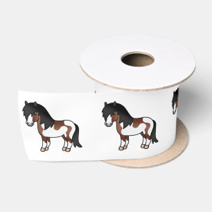 Ruban En Satin Illustration de dessin animé de poney Shetland Pin