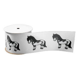Ruban En Satin Illustration de dessin animé de poney Shetland Pin