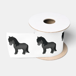 Ruban En Satin Illustration de dessin animé mignon de poney Shetl