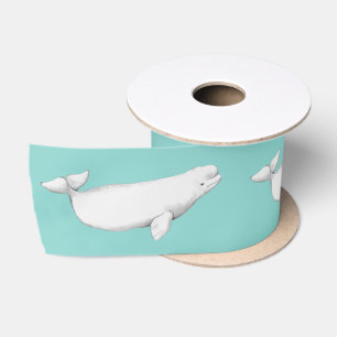 Ruban En Satin Illustration de la baleine de Beluga Lover cadeau 