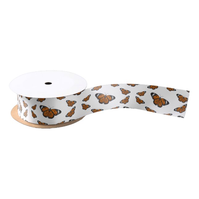 Ruban En Satin Illustration de papillon monarque (Bobine)