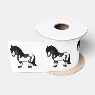 Ruban En Satin Illustration du dessin animé Black Pinto Shetland