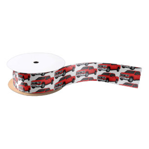 Ruban En Satin Illustration d'une camionnette rouge mou