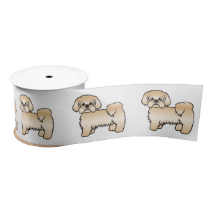 Ruban En Satin Illustration Gold Shih Tzu Cute Cartoon Chien