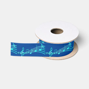 Ruban En Satin Illustration musicale verte turquoise