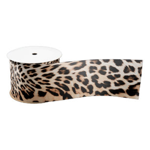 Ruban En Satin Impression de fourrure Leopard