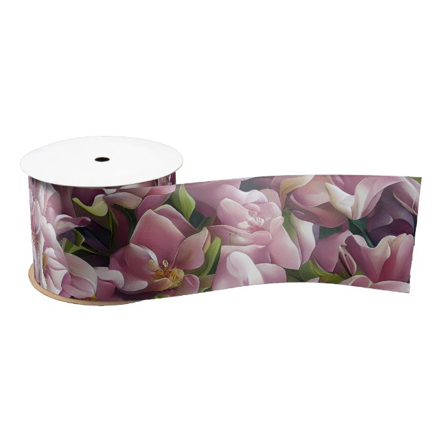 Ruban En Satin Impressions fleurs sauvages (Bobine)