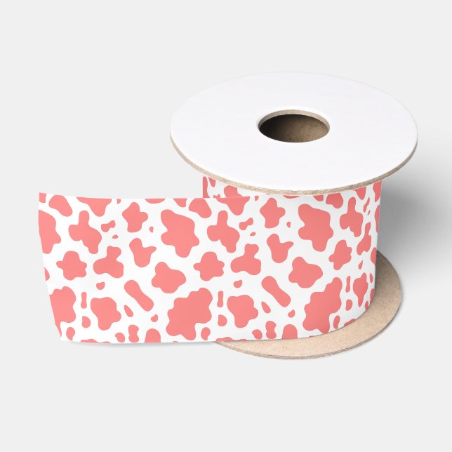 Ruban En Satin Imprimer Vache de ferme de campagne (Bobine)