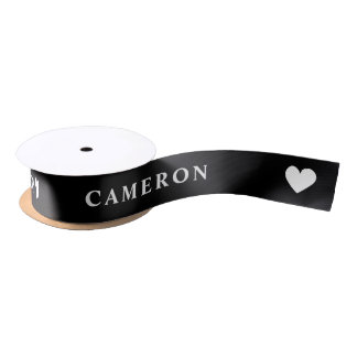 Ruban En Satin In Loving Memory | Black Ribbon with Name