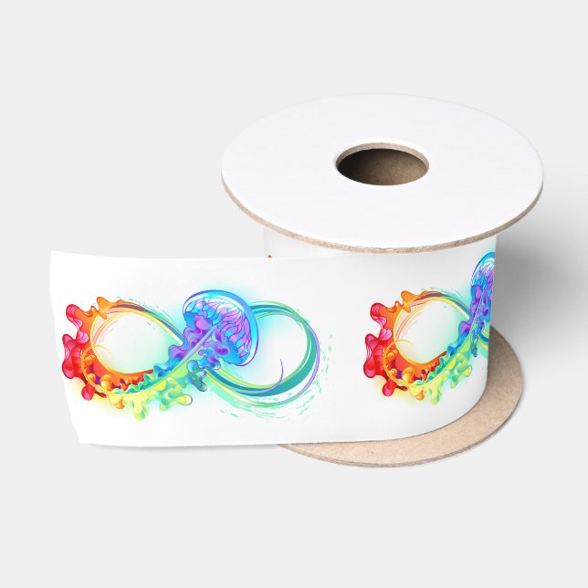 Ruban En Satin Infinity avec Rainbow Jellyfish (Bobine)
