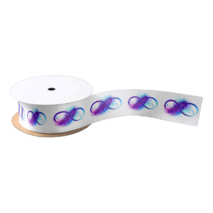 Ruban En Satin Infinity with purple feather