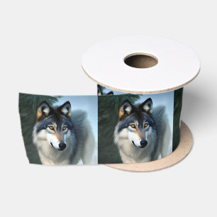 Ruban En Satin Intrépide Loup De L'Arctique, Ruban Satin