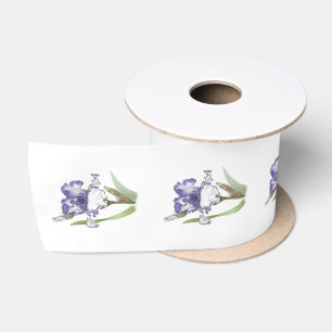 Ruban En Satin Iris hérissé par pourpre