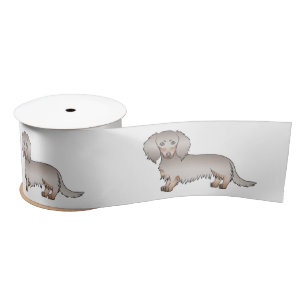 Ruban En Satin Isabella et Tan Longue Chevelure Chiens de Dessin