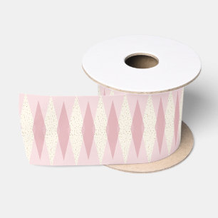 Ruban En Satin Jacquard rose moderne du milieu du siècle Ruban sa