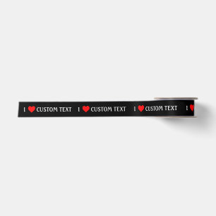 Ruban En Satin J'ADORE LE COEUR TEXTE PERSONNALISÉ Nom DU DON