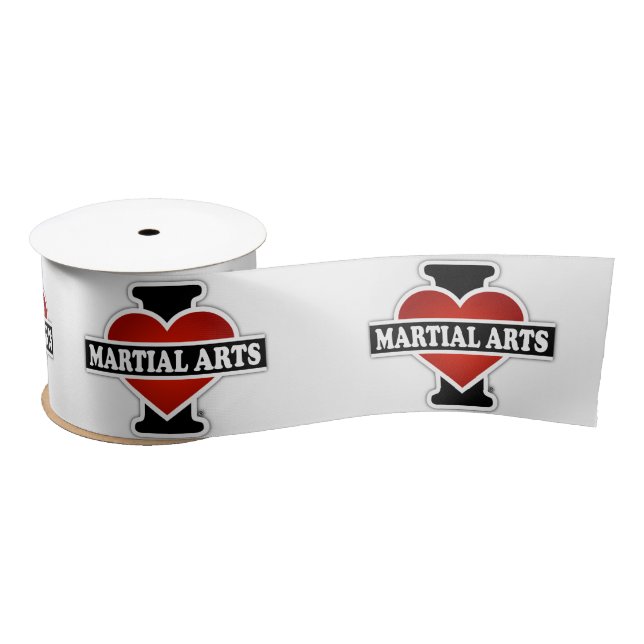 Ruban En Satin J'aime des arts martiaux (Bobine)