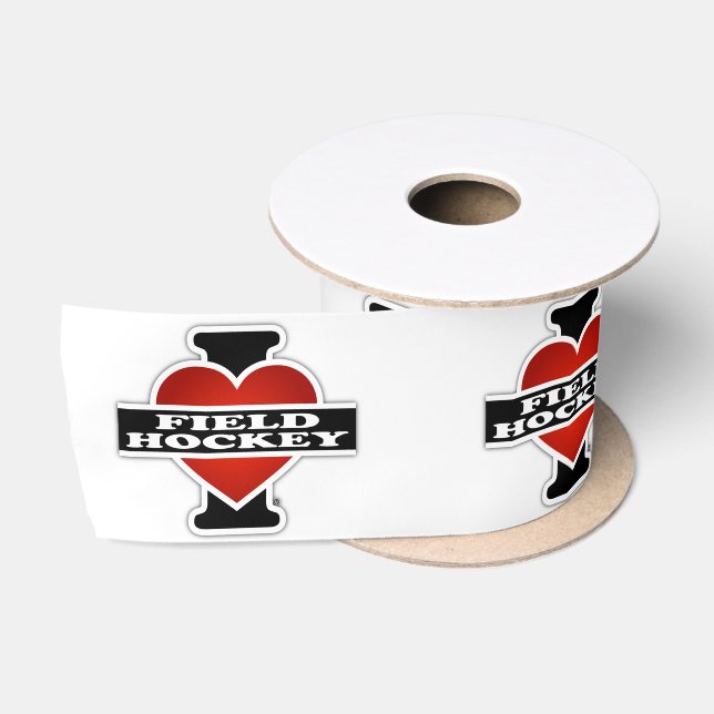Ruban En Satin J'aime l'hockey de champ (Bobine)