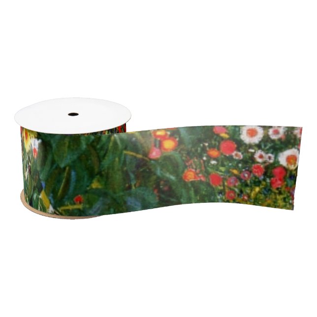 Ruban En Satin Jardin agricole avec tournesols (Bobine)