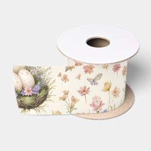 Ruban En Satin Jardin Cottagecore Œufs de Pâques Nids Bota Vintag