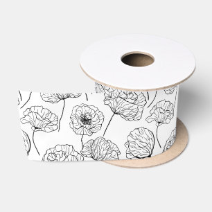 Ruban En Satin Jardin de coquelicots