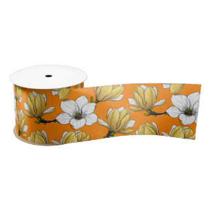 Ruban En Satin Jardin de Magnolia en jaune