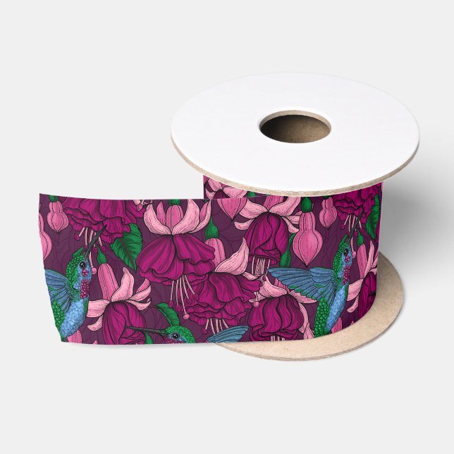 Ruban En Satin Jardin des colibris (Bobine)
