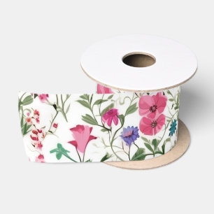 Ruban En Satin Jardin Fleur sauvage d'été