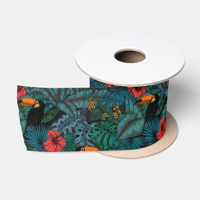 Ruban En Satin Jardin toucan (Bobine)