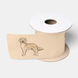 Ruban En Satin Jaune Golden Retriever mignon Chiens caricaturés B