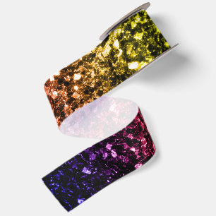Ruban En Satin Jaune rouge violet faux paillettes scintillantes a