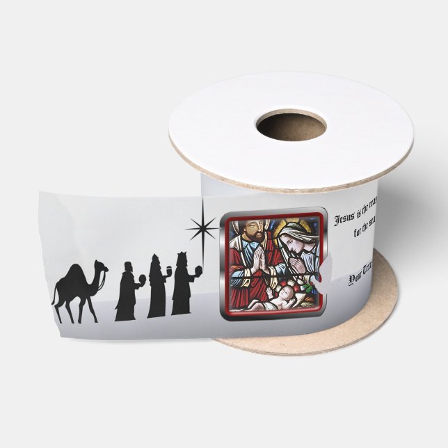 Ruban En Satin Jésus est la raison de la saison GiftWrap Ribbon (Bobine)