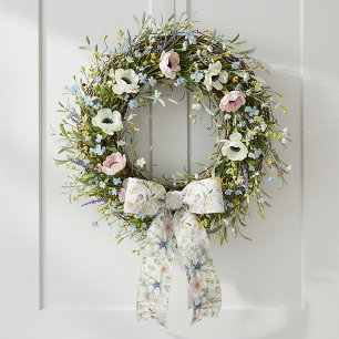 Ruban En Satin Joli motif floral pastel