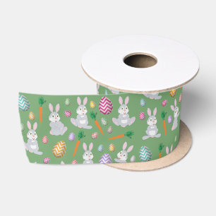 Ruban En Satin Joli Motif lapin lapin de Pâques vert
