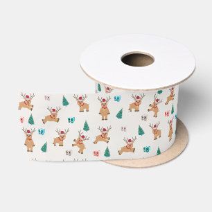 Ruban En Satin Joli renne de Noël