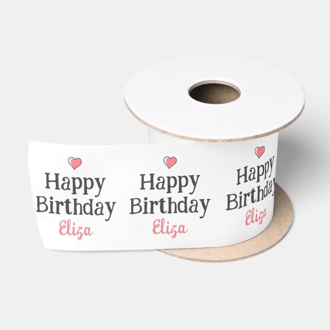 Ruban En Satin Joli ruban rose d'anniversaire pour fille mignonne (Bobine)
