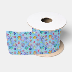 Ruban En Satin Joli Snowflakes coloré Motif de Noël
