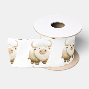 Ruban En Satin Jolie vache arctique d'hiver