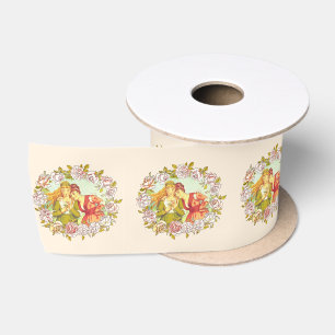 Ruban En Satin Jolie Vintage Art Nouveau LGBTQ deux mariées